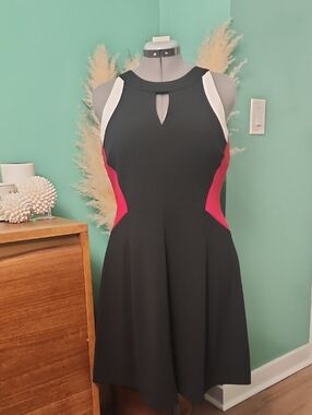 Tommy Hilfiger Black Dress with Pink and White Panels